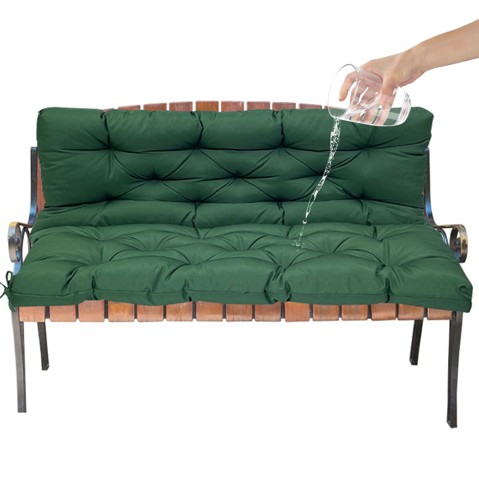 Topchances 120cmx100cm Dark Green Swing Chair Cushion, Anti-Slip 2-3 Seater