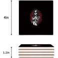 thumbnail image 3 of FMSHPON Halloween Girl Skull Set of 8 Coaster for Drinks, Absorbent Ceramic Stone Coasters Cup Mat with Cork Base for Home Kitchen Room Coffee Table Bar Decor, 3 of 4