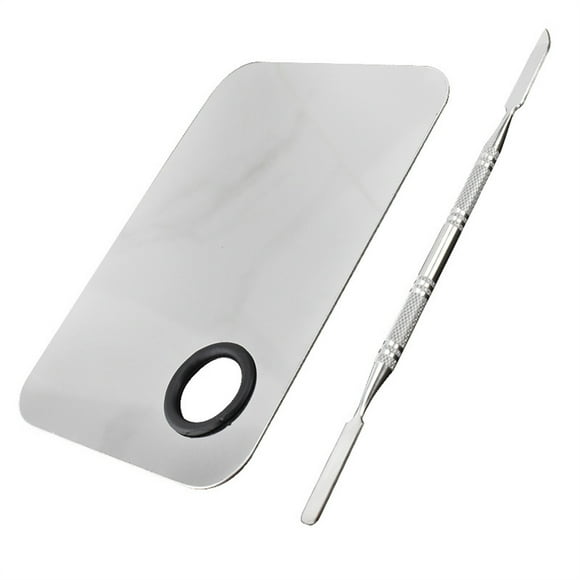 Vogacara Paleta de mezcla de maquillaje de acero inoxidable, mano de obra fina, reutilizable, sólida, conveniente, paletas cosméticas para salón de Maquillaje Facial Tipo 1 Vogacara CE011544-01B