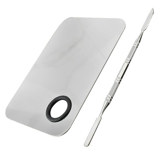 Makeup Mixing Palette Stainless Steel Fine Workmanship Reusable Solid Convenient Cosmetic Palettes for Beauty Salon Daily Life Type 1