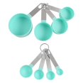 thumbnail image 1 of Juego de 8 Cucharas Medidoras Juego de Tazas para Cocinar Ingredientes Secos y Líquidos Café Verde kusrkot Tazas medidoras, 1 of 8