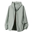 thumbnail image 5 of Annhoo Men Hooded Windbreaker Jacket Lightweight Zip Up Long Sleeve Outerwear with Pockets for Vacation Beach, 5 of 6