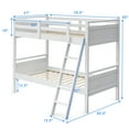 thumbnail image 2 of Costway Twin Over Twin Bunk Bed Convertible 2 Individual Beds Wooden White, 2 of 12