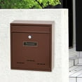 thumbnail image 3 of GUOOL Wall Mount Mailbox Lockable Drop Box Rainproof Mail Box for door Gate Brown, 3 of 8