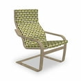 thumbnail image 1 of Geometric Armchair Pad and Slipcover, Abstract Simple Repetition with Bicolour Rounds and Triangles, 1 Piece Soft Cushion Replacement with Removable Cover, Yellow Green Chocolate, by Ambesonne, 1 of 1