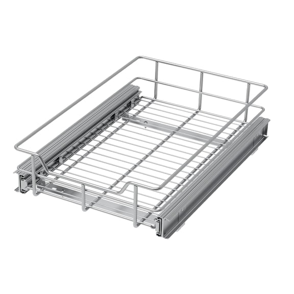 Pull Out Cabinet Organizer 9" W X 17" D, Slide Out Drawers For Kitchen Organizers and Storage, Pull Out Drawers For Cabinets Capacity Heavy Duty Caddy, Cabinet Shelves Chrome-Plated, Bathroom Pantry