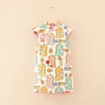 thumbnail image 2 of MEZZALL Girls Summer Dresses Toddler Casual Loose Fit Short Sleeve Cheongsam Dress For Daily Wear Age 1-8 Years Comfortable Breathable Fabric Leisure Baby Wear, 2 of 3