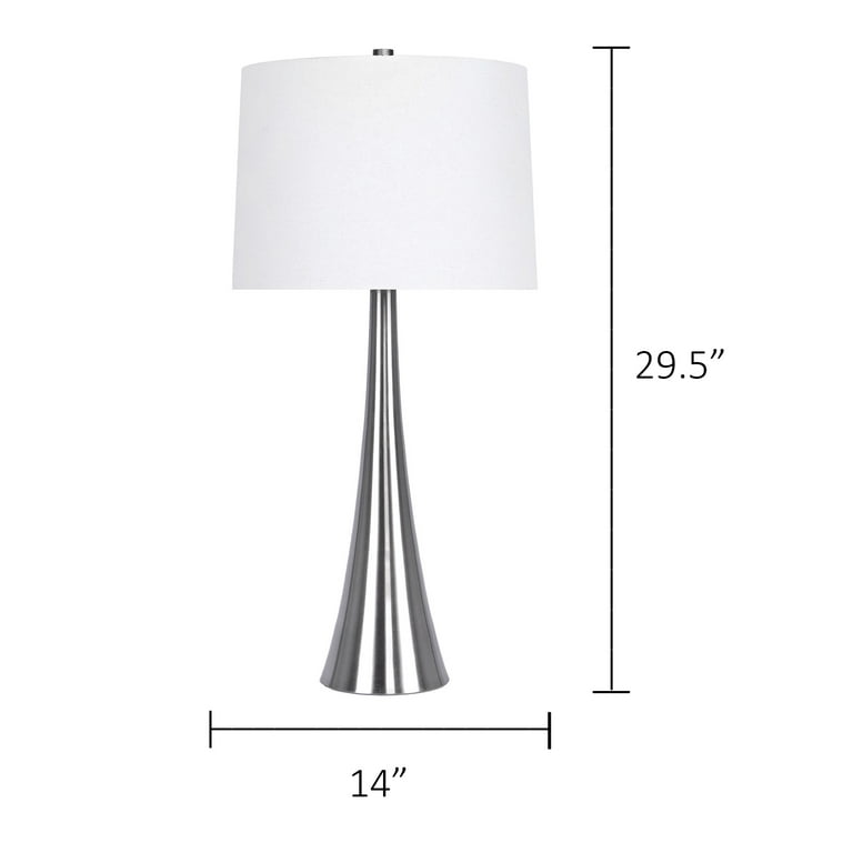 Curve brushed nickel store table lamp