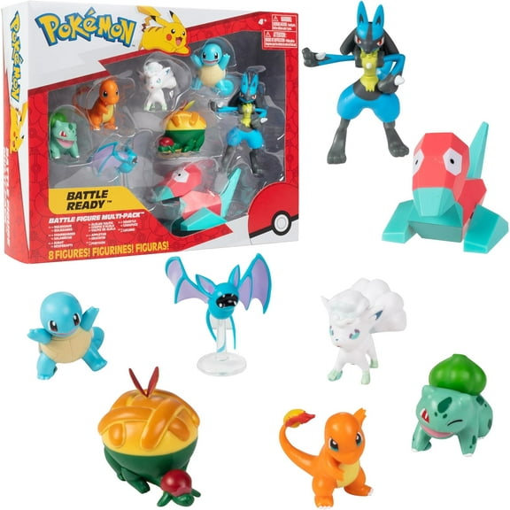 Pokemon Battle Ready! Multi-Pack Action Figure Set, 8 Pieces, Age 2 