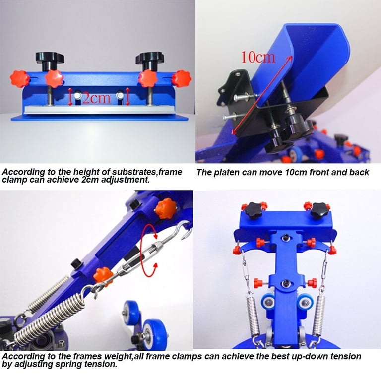 TECHTONGDA 3 Color 4 Station Color T-shirt Screen Printing kit Full  Material Starter Kit Flash Dryer DIY Rotary Screen Printing Press 