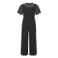 thumbnail image 3 of iiniim Combinaison pour Filles Col Rond Perlé une Pièce Combinaisons Été Décontracté Pantalon Grand Noir 12, 3 of 7