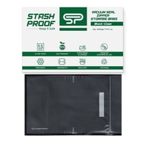 Stash Proof 7" x 11" Vacuum Seal Zipper Storage Poly Bags (Black and Clear) (100 Count) 5.5 Mil Durable - BPA Free Commercial Food Grade Resealable Reclosable Zip Coins, Jewelry, Snacks, Seeds, Herbs
