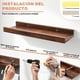 thumbnail image 3 of LOKOOY Juego de 6 Repisas Flotantes con Bordes de Seguridad 40x13 cm, Soportan 15 kg MAX, Estantes Flotantes de Pared Decorativas y Organizadoras para Recamara, Ba&ntilde;o, Sala, Oficina (Negro/C, 3 of 9