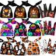 thumbnail image 2 of Bolsas de regalo de Halloween de 50 piezas para niños, paquetes de galletas, dulces, fantasma, murciélago, calabaza, truco o trato, decoración de Halloween, 2023, 2 of 4
