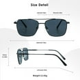 thumbnail image 5 of 2 Pack Vintage Round Sunglasses for Men and Women UV400 Protection Outdoor Shades with Matte Black+Black +2.75 Magnification Frame, 5 of 5