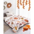 thumbnail image 4 of Fall Maple Flannel Blanket for Bed,Travel and Camping, Leaves Thanksgiving Eucalyptus Leaves Farmhouse Super Soft Cozy Blanket for All Seasons 60"x80", 4 of 6