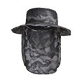 thumbnail image 2 of Polyester Men Bucket Hat Portable Breathable Foldable Foldable Colorful Stylish Adjustable Windproof Sunproof Hiking Fishing Cap Black Grey, 2 of 9