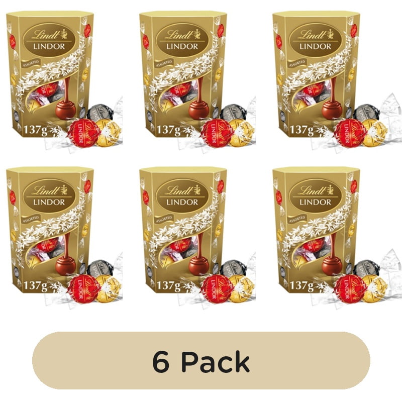 Lindt Lindor Assorted Chocolate Truffles Box 137g, British Import (Pack of 6)