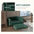 thumbnail image 5 of Noaman PawHut Dog Couch Fancy Pet Bed for Small & Medium Dogs Cats, 31.1" W x 22" D x 13.8" H, Soft Removable Washable Cushion, Dark Green Modern Dog Sofa, 5 of 10