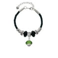 thumbnail image 2 of Delight Jewelry Green Faceted Glass Spinner Coach Celtic Knot Leather Bead Bracelet, 7"+2" Extender, 2 of 4