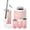 Color 2, variant on Bathroom Accessory Set 6 Piece watercolor floral pink blush flowers elements green Trash can, Toothbrush Holder, Toothbrush Cup, Soap Dispenser, Soap Dish, Toilet Brush Holder