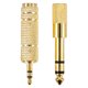 thumbnail image 1 of 2 adaptadores de jack chapados en oro para auriculares, de 3,5 mm a 6,5 mm y de 6,5 mm a 3,5 mm. Adaptador de jack de audio estéreo para auriculares, micrófono, guitarra y piano., 1 of 7