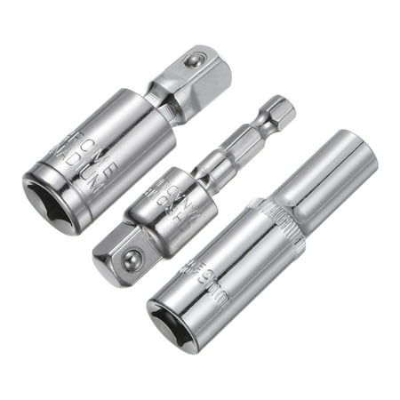 

Uxcell 3/8 Drive 9mm Deep Socket Swivel Joints Hex Shank Impact Driver Adaptor Set