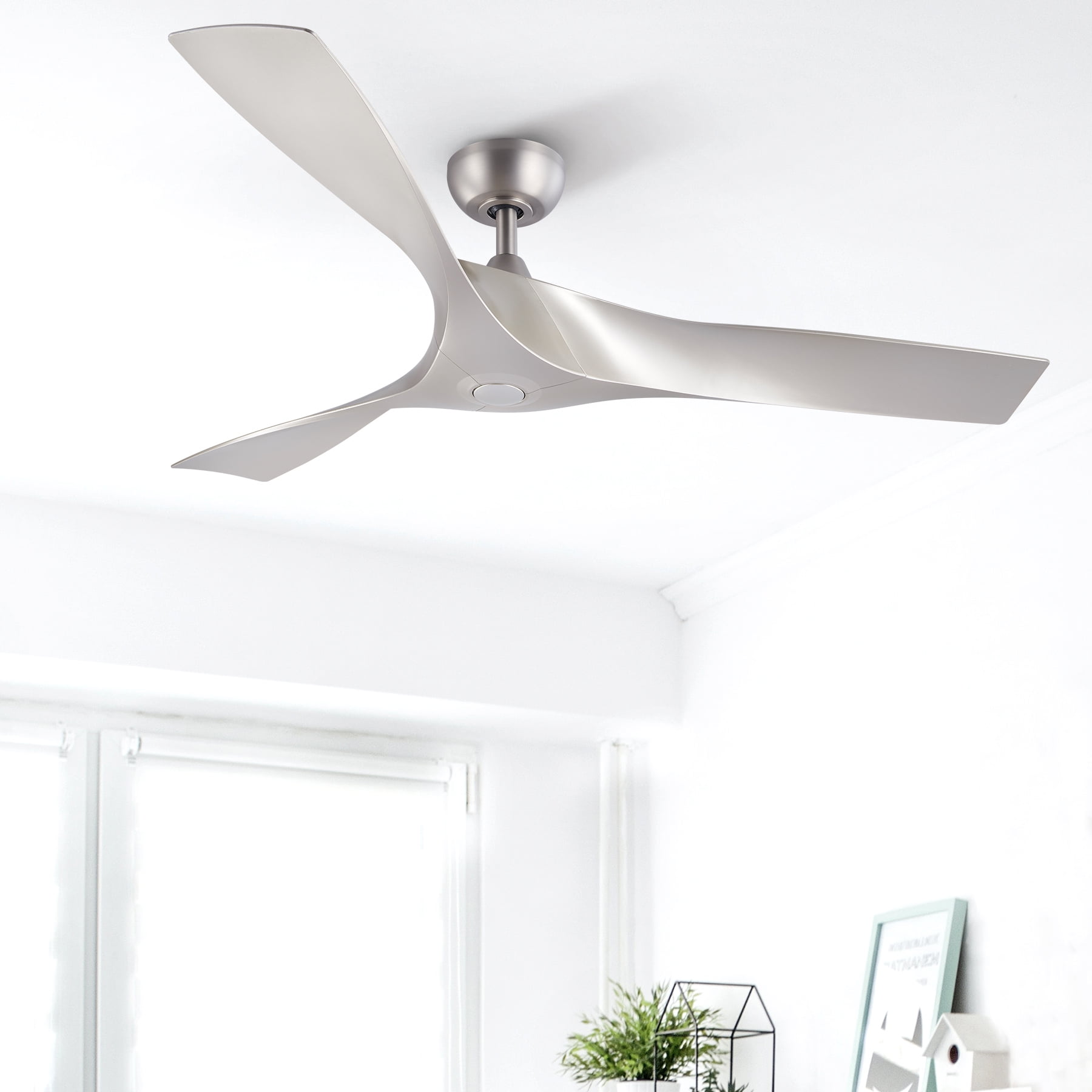 Indoor ceiling fan with pull chain Super Star Chrome Silver 132 cm 52" 