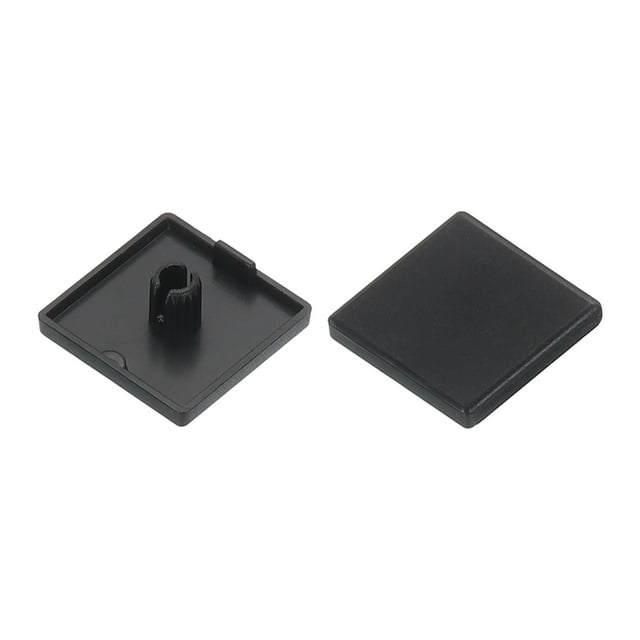 Unique Bargains Standard Plastic Square Aluminum Extrusion End Cap Black 20x20mm Trolley, Fish Tank Rack, Storage Rack 50Pcs