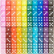 100-pack Translucent & Solid 6-sided Game Dice, 20 Vintage Colors, 16mm Dice