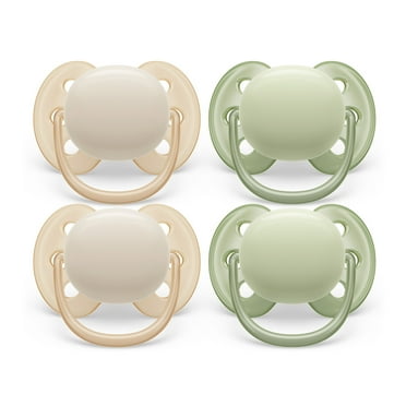 Philips Avent Ultra Soft Pacifier - 4 X Soft and Flexible Baby Pacifiers For Babies Aged 0-6 Months, Bpa Free with Sterilizer Carry Case (Model SCF091/23)