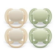 Philips Avent Ultra Soft Pacifier - 4 X Soft and Flexible Baby Pacifiers For Babies Aged 0-6 Months, Bpa Free with Sterilizer Carry Case (Model SCF091/23)