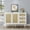 White, variant on Buffet Sideboard,Kitchen Storage Cabinet with 2 Rattan Doors & 3 drawer ,Coffee Bar Cabinet with Adjustable Shelves for Living Room,Hallway