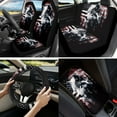 thumbnail image 2 of Yuyamidu Wolf Car Seat Cover Set with Steering Wheel Cover American Flag Seat Belt Strap Pads Cup Holder Armrest Cover Pad Key Chain Auto Interior Accessories, 2 of 6