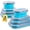 Blue | Assorted | 8pc, variant on Collapsible Food Storcontainers With Lids 4 Pack 40 Oz Silicone 1-compartment Meal Prep Reusable Lunch Bento Boxes For Adultswave Freezer Dishwasher Safe Black