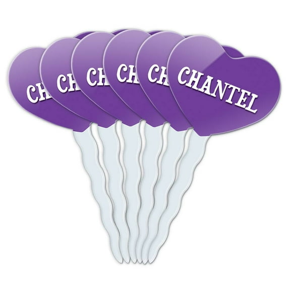 Chantel Heart Love Cupcake Picks Toppers - Set of 6