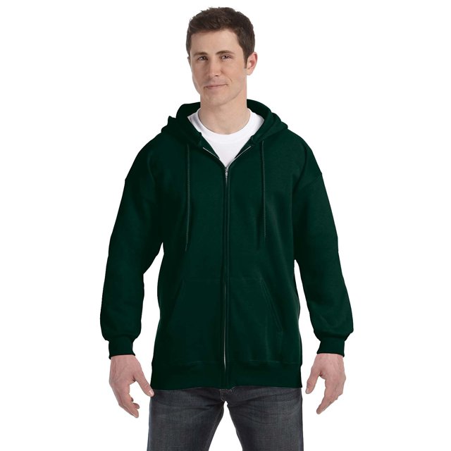 Le Hanes 97 oz Ultimate Coton 90/10 Capuche à Fermeture Éclair Complète - Forêt Profonde - 2TG