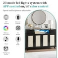 thumbnail image 3 of Sideboard Buffet Cabinet, 4 Rattan Doors 2 Drawers Accent Storage Cabinet, Console Table Coffee Bar w/Power Outlet & LED Light, Adjustable Shelves for Dining Living Room, 3 of 7