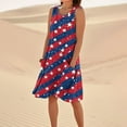 thumbnail image 4 of T Shirt Dresses For Women 2025, American Flag Casual Tank Sundress With Pockets 4Th Of July Boho Beach Tshirt Dresses Blouses Long Sleeve Midi Dress 2025 Party Dresses Denim (L, Dark Blue) ZMTing, 4 of 5