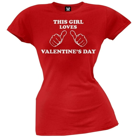 Old Glory Juniors This Girl Loves Valentine's Day Short Sleeve Graphic T Shirt