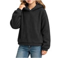 thumbnail image 6 of Frostluinai Fuzzy Fleece Hoodie for Girl 4-15 Years Warm Fluffy Sweatshirts Long Sleeve Solid Casual Sweat Shirts for Fall Winter, 6 of 10