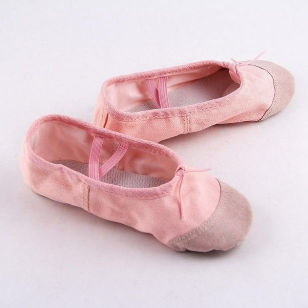 Pink Leather Ballet Dance Slippers Gym Shoes Childs Boys Girls