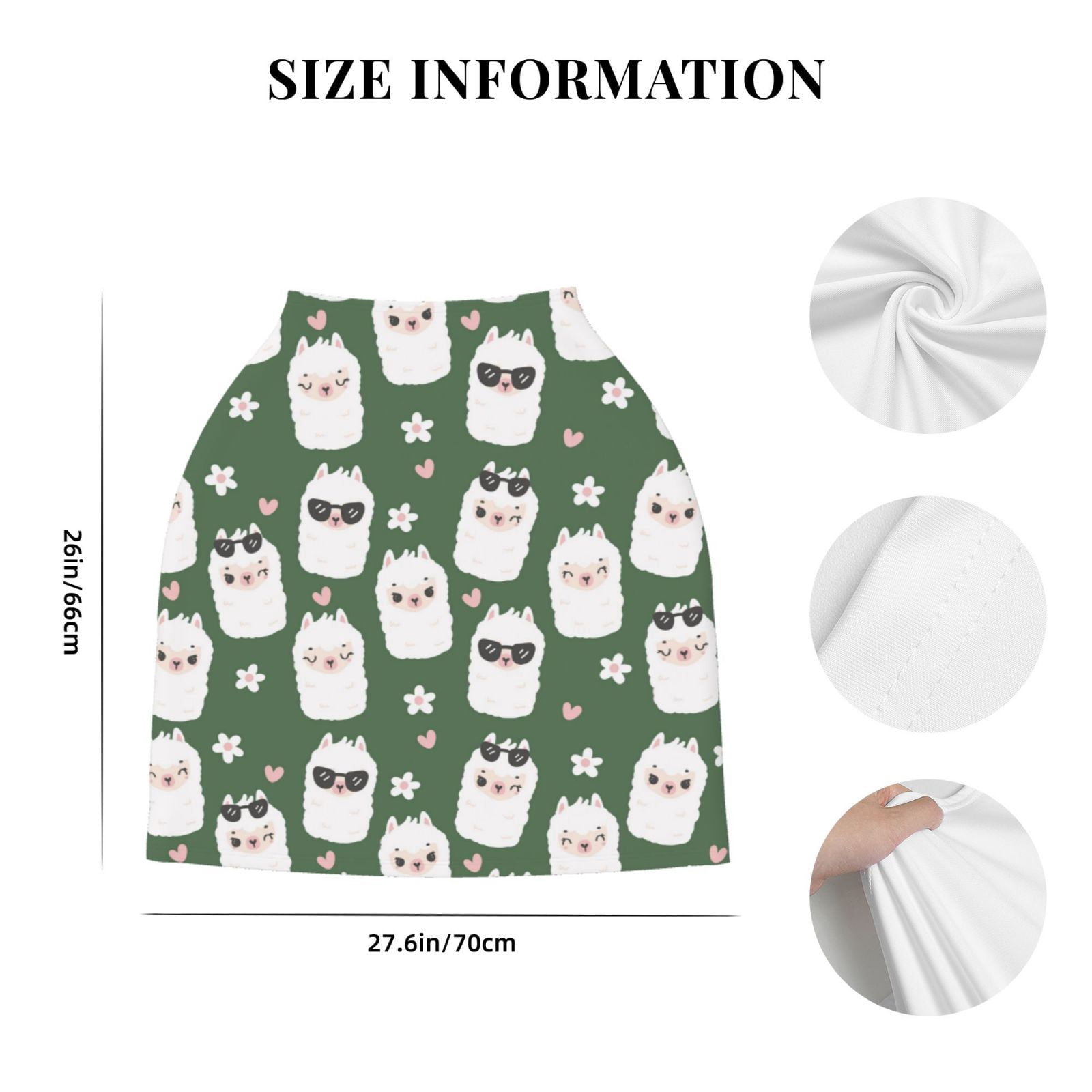Fotbe Alpaca Faces Pattern Car Seat Covers for Babies, Nursing Breastfeeding Cover Infant Carseat Canopy, Soft Stretchy Carrier Cover