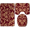 thumbnail image 6 of 3 Pieces Trippy Tie Dye Rose Colorful Art Bath Mats Set, Absorbent Bathroom Floor Mats Anti- Slip Bath Rug Sets with Contour Mat Toilet Seat Cover, 6 of 10