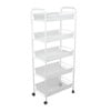 thumbnail image 1 of solutions Chariot Roulant en Métal à 5 Niveaux, Chariot Utilitaire en Treillis Métallique, Chariot de Rangement à 4 Roues Argenté, Chariot de Rangement Polyvalent, 1 of 1