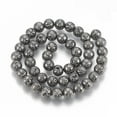 thumbnail image 2 of 10strands Electroplated Natural Lava Rock Beads Strands Round Bumpy Gunmetal Plated 9mm Hole: 1mm about 47pcs/strand 15.7 inch, 2 of 2