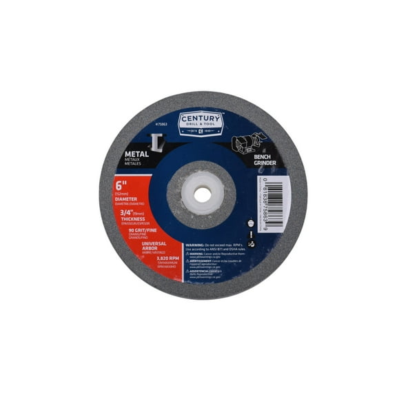Century Drill & Tool 75863 Fine Bench Grinding Wheel, 6"