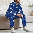 thumbnail image 7 of Kdxio Moon Lamb Men’s Pajama Set Pajamas For Men 2 Piece PJ Set with Men Pajama Pants and Long Sleeve T-Shirt Lounge Set-Small, 7 of 7