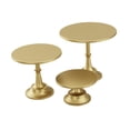 thumbnail image 3 of Soporte de metal para tartas y cupcakes de 3 piezas, base estable y versátil con pedestal alto. Dorado, 3 of 9