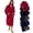 Crimson Red/Black, variant on Mens Robe Hooded Wrap Style - Mid Length Fleece (XX Large/XXX Large, Pewter Gray)